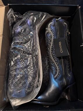 NIB Cuadra Embellished Black & Blue Western Boots size 9